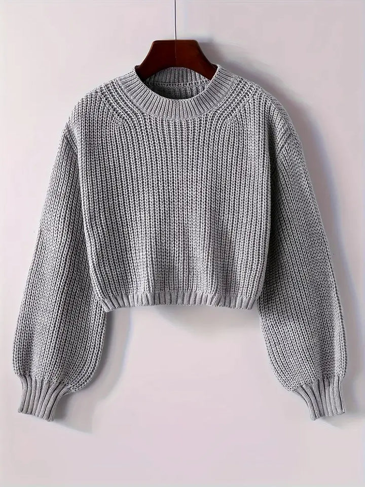 Olivia | Women’s Winter Cropped Ribbed Knit Sweater