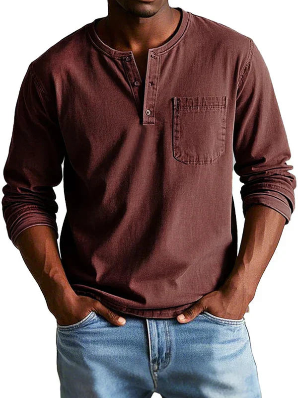 Ben | Men’s Casual Long Sleeve Henley Shirt