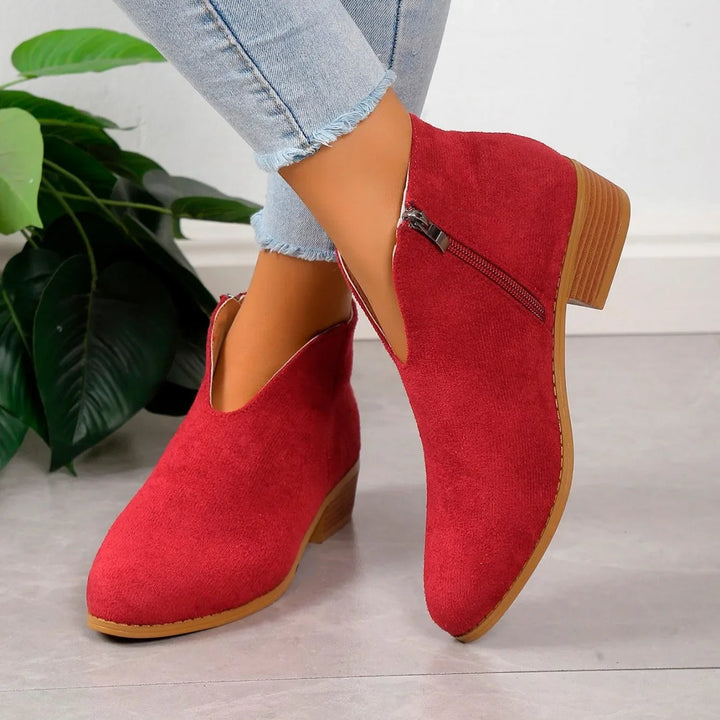 Camille | Women’s Leopard Print Ankle Boots with Zipper