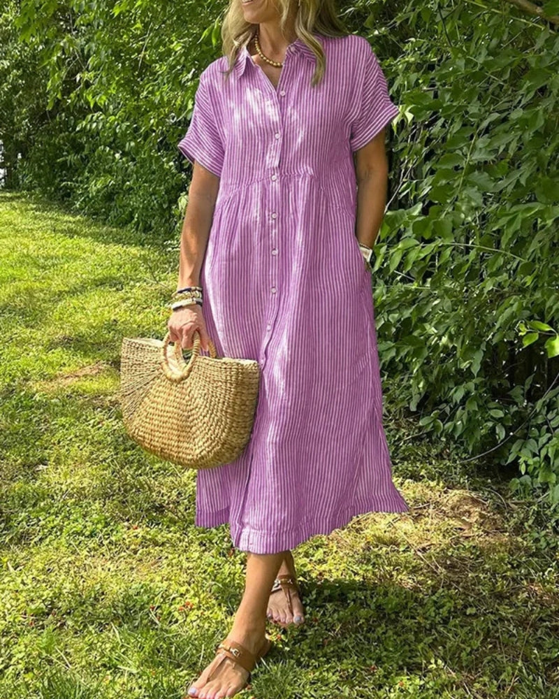 ANOREA - STYLISH STRIPED DRESS