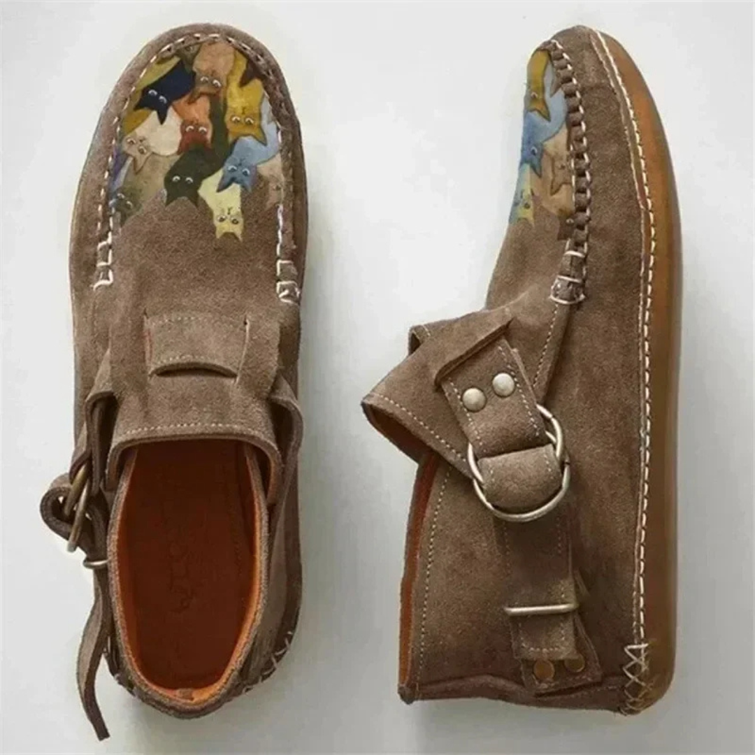 Danielle | Women’s Casual Slip-On Shoes with Cat Print