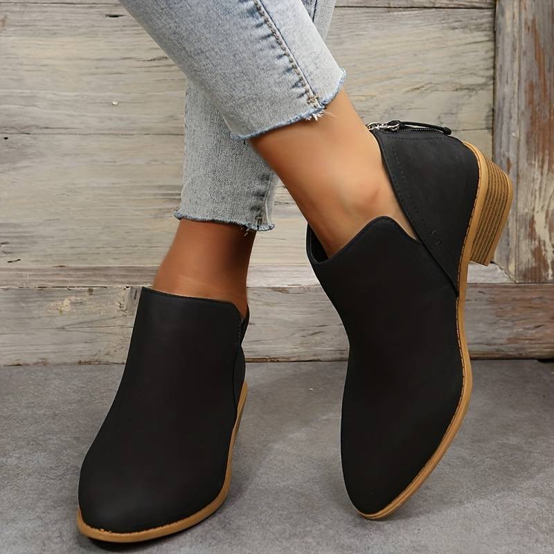 Caroline | Women’s Casual Low Heel Slip-On Boots