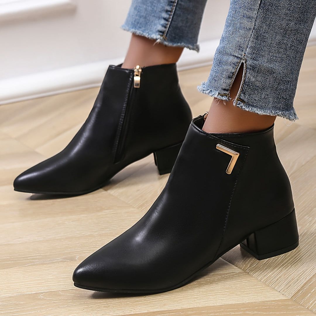 Fiona | Women’s Trendy Pointed Toe Block Heel Boots