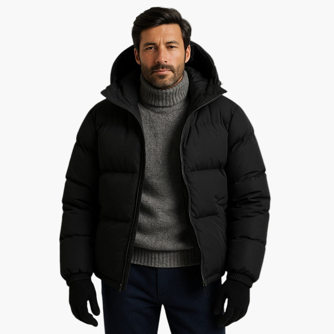 Cory | Men’s Quilted Winter Zip-Up Hooded Jacket
