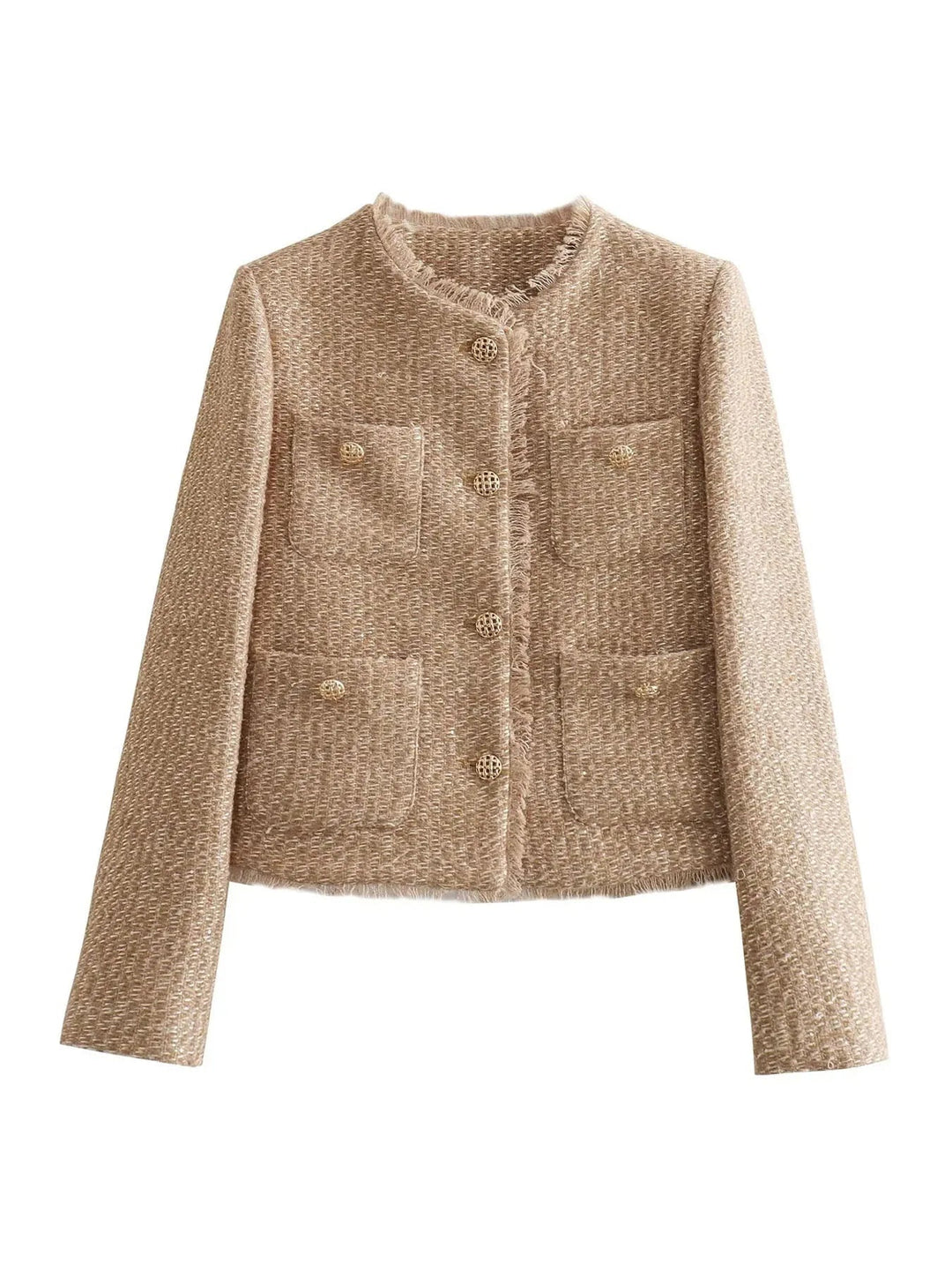 Clara | Short Tweed Blazer Jacket with Buttons for Women