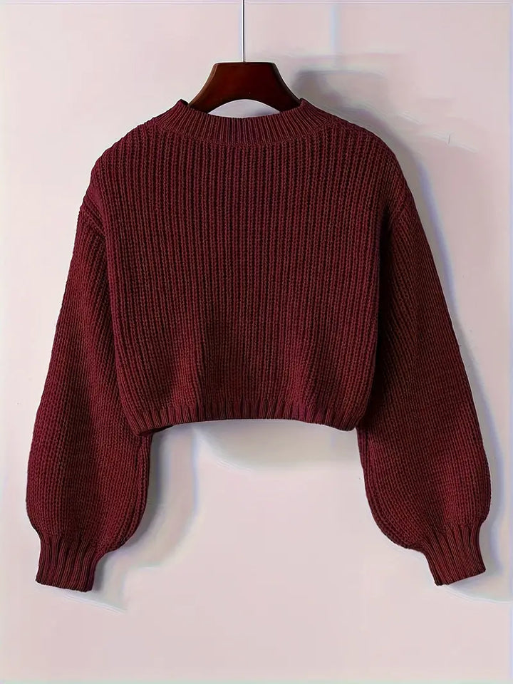 Olivia | Women’s Winter Cropped Ribbed Knit Sweater