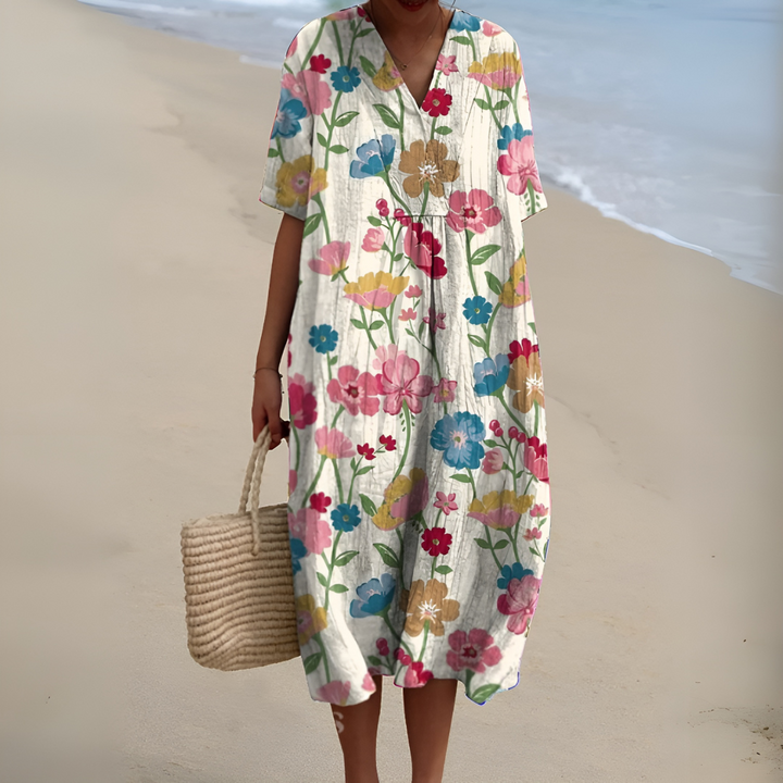 Maelia – Bloomlight V-Neck Garden Dress