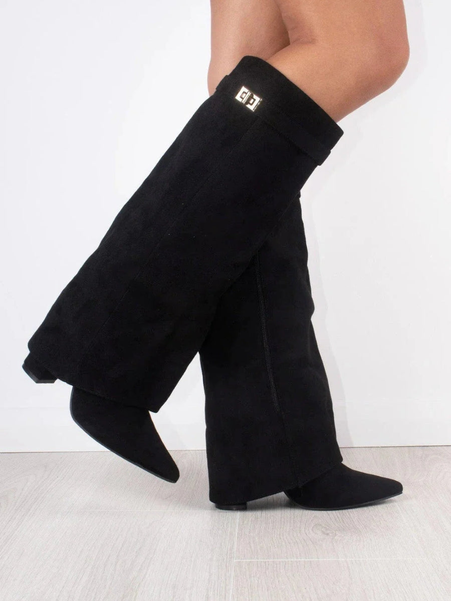 Daisy | Women's Winter Zip-Up Slouchy High Heel Boots