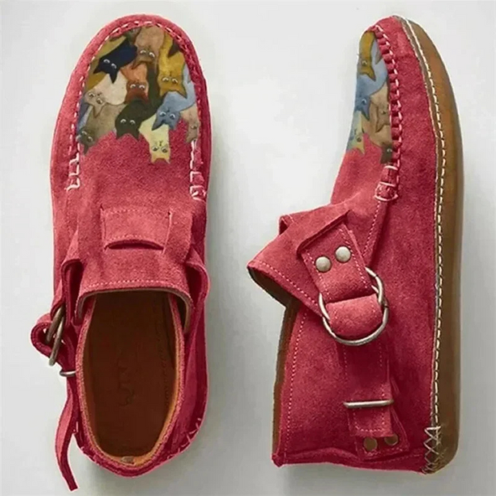 Danielle | Women’s Casual Slip-On Shoes with Cat Print