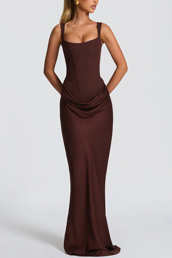 Leonor | Elegant Maxi Dress with Square Neckline