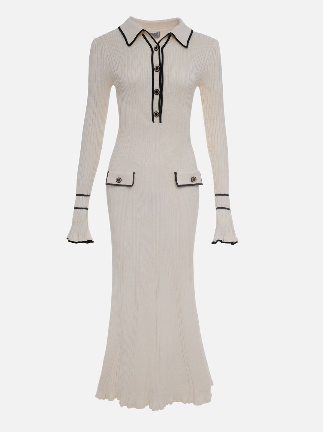 Delilah | Women’s Spring Ribbed Button Midi Dress