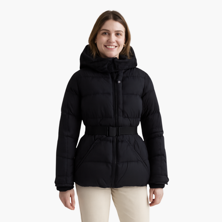 Nicole | Women’s Quilted Belted Winter Hooded Coat