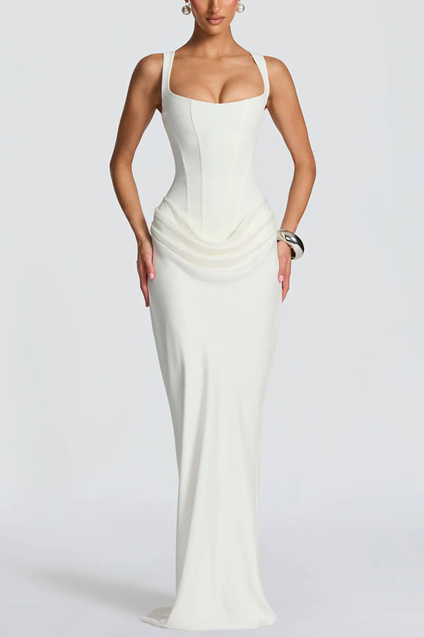 Leonor | Elegant Maxi Dress with Square Neckline