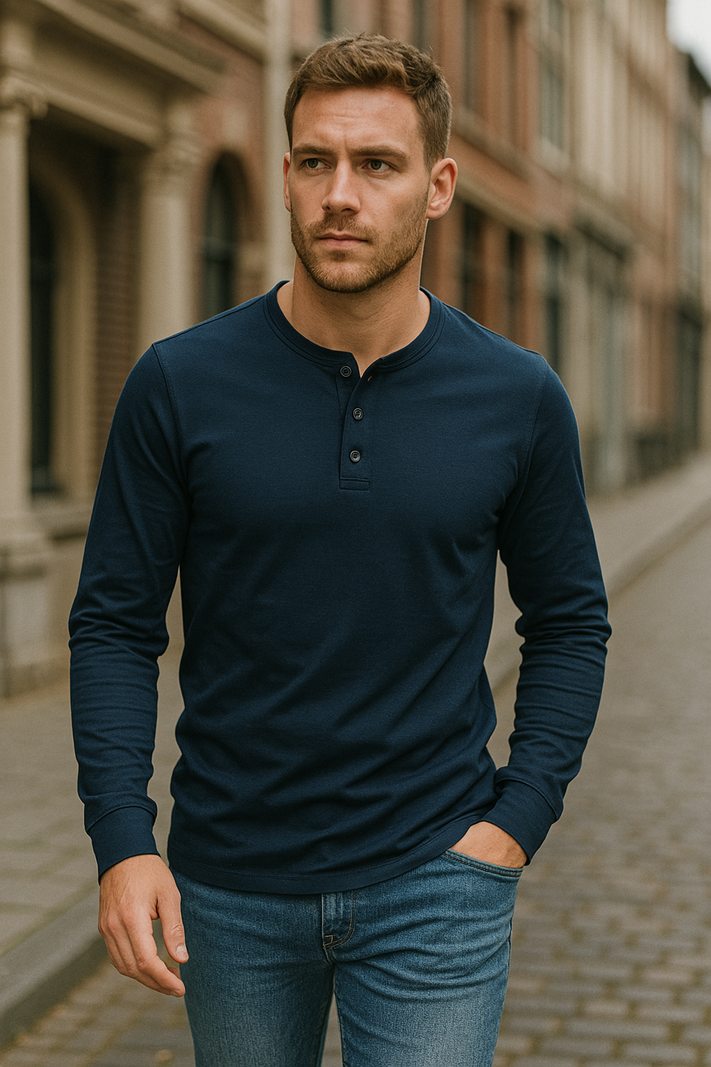 Christopher | Stylish Men’s Long-Sleeve Henley Shirt