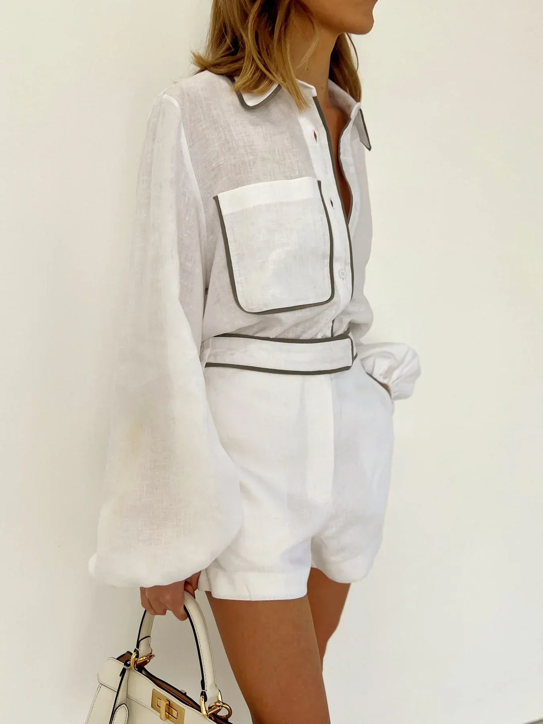 Natalie | Women’s Two Piece Romper Short Set