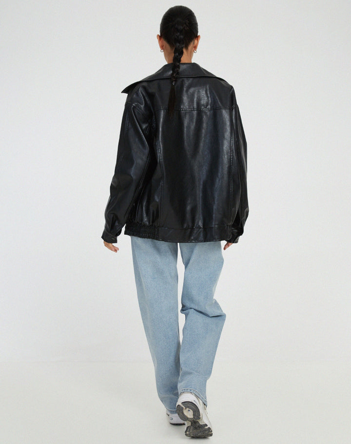 Ruby | Women’s Oversized Leather Bomber Jacket