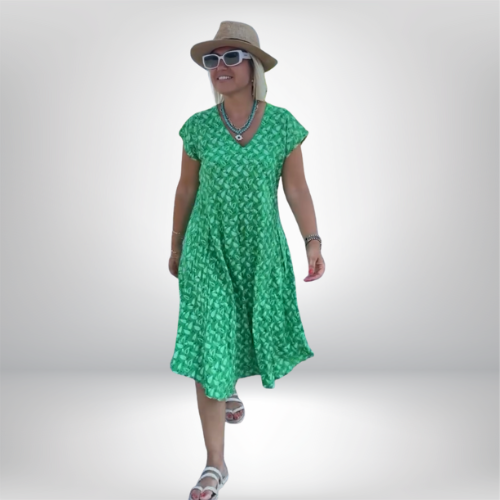 Leonie – Dress with V-neck and loose silhouette