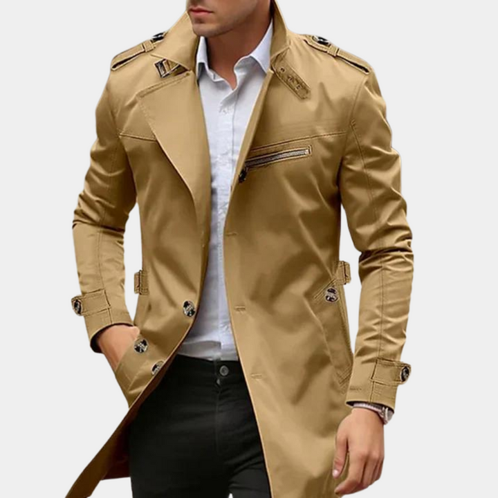 Jason | Slim Fit Double Breasted Trench Coat Men