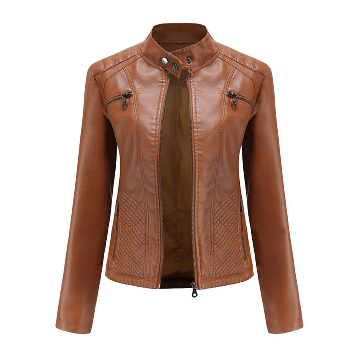 Heather | Women’s Classic Zip-up Biker Jacket