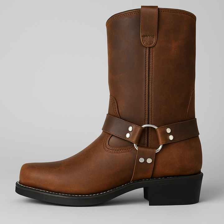 Brooklyn | Women’s Winter Leather Cowboy Boots with Buckle