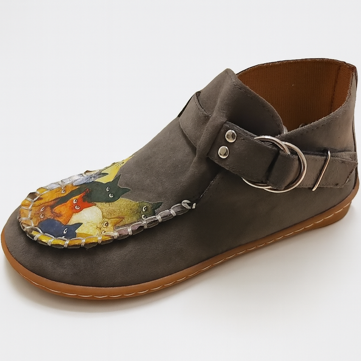 Claire | Women’s Artistic Cat Design Slip-On Shoes