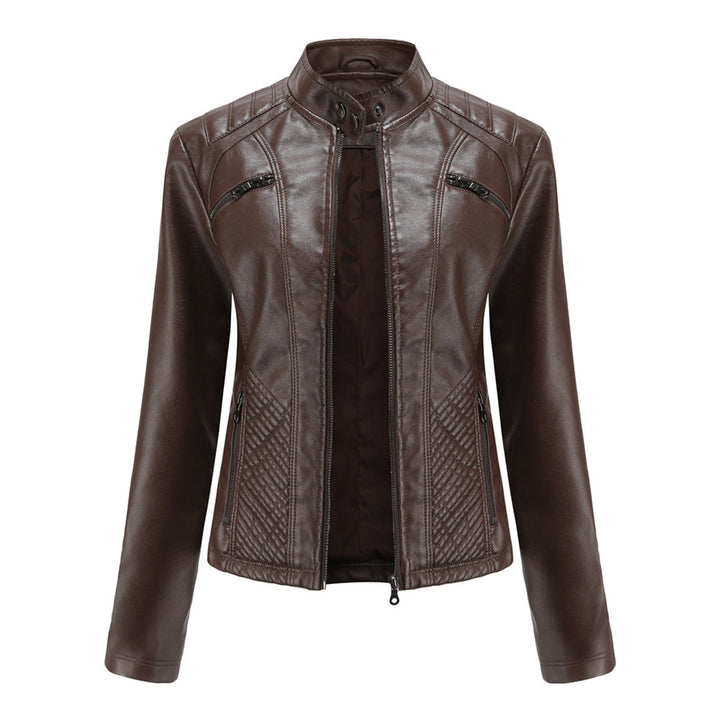Heather | Women’s Classic Zip-up Biker Jacket