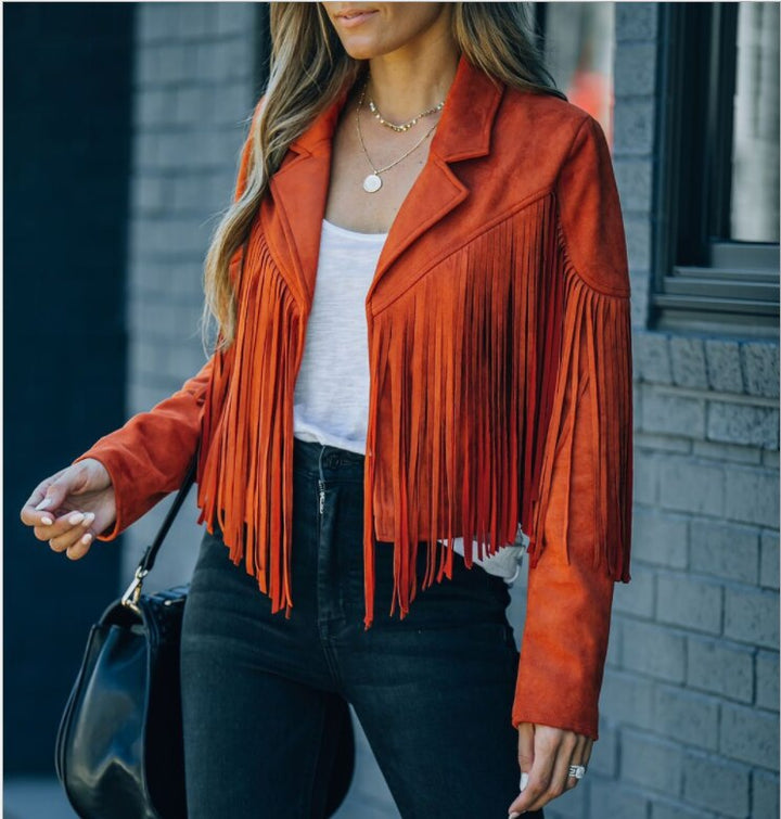 Danielle | Women’s Fringed Suede Moto Jacket