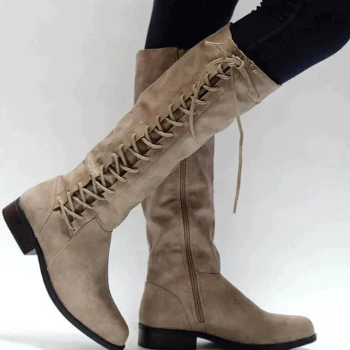Michelle | Women’s Knee High Boots With Lace Up