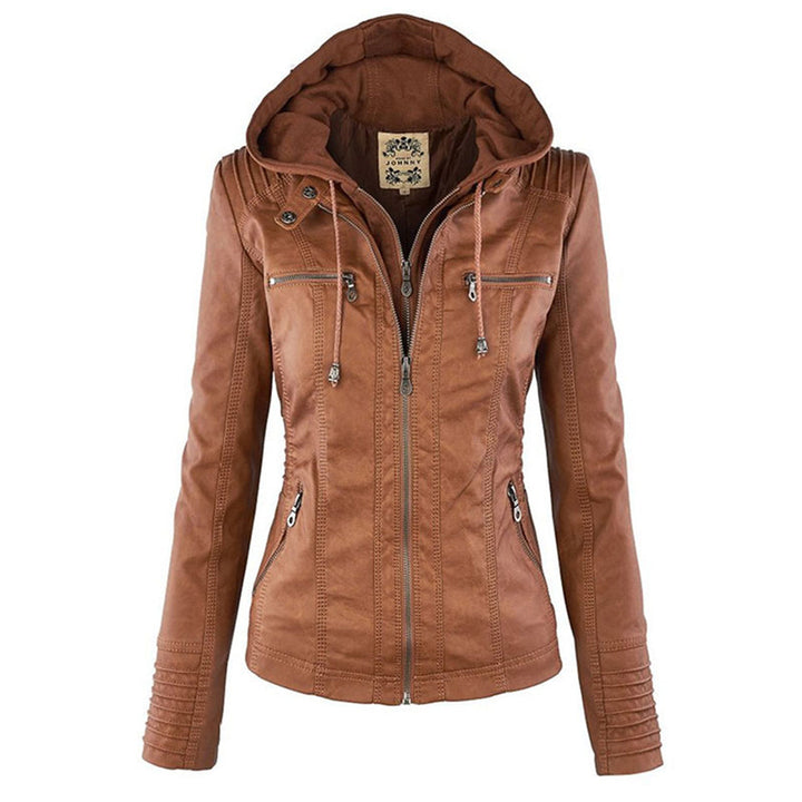 Julia | Women’s Hooded Zip-Up Casual Biker Jacket