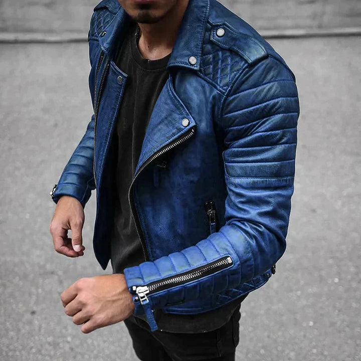 John | Men’s Trendy Zip-Up Moto Jacket