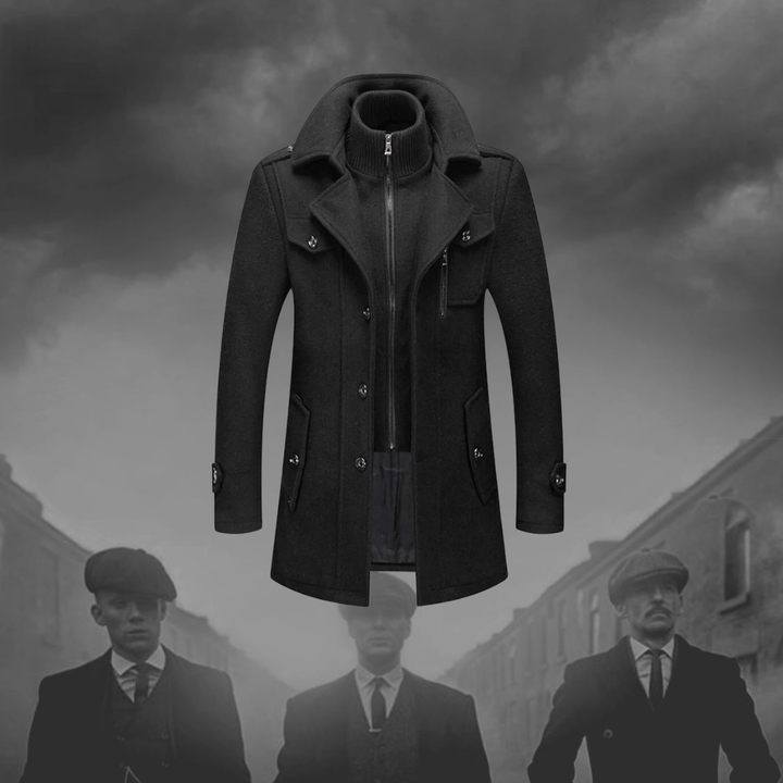 Nicholas | Classic Double Layer Long Coat For Men