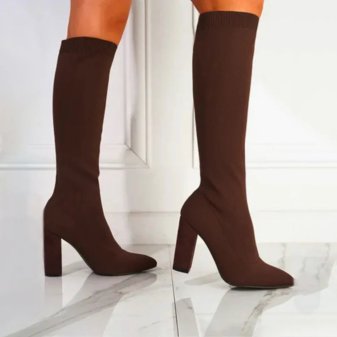 Charlotte | Women’s Winter High Heeled Knee-High Boots