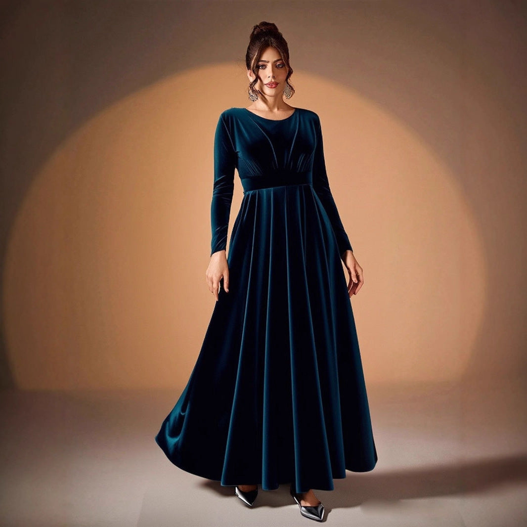 Beatrice | Long-Sleeve Velvet Maxi Dress