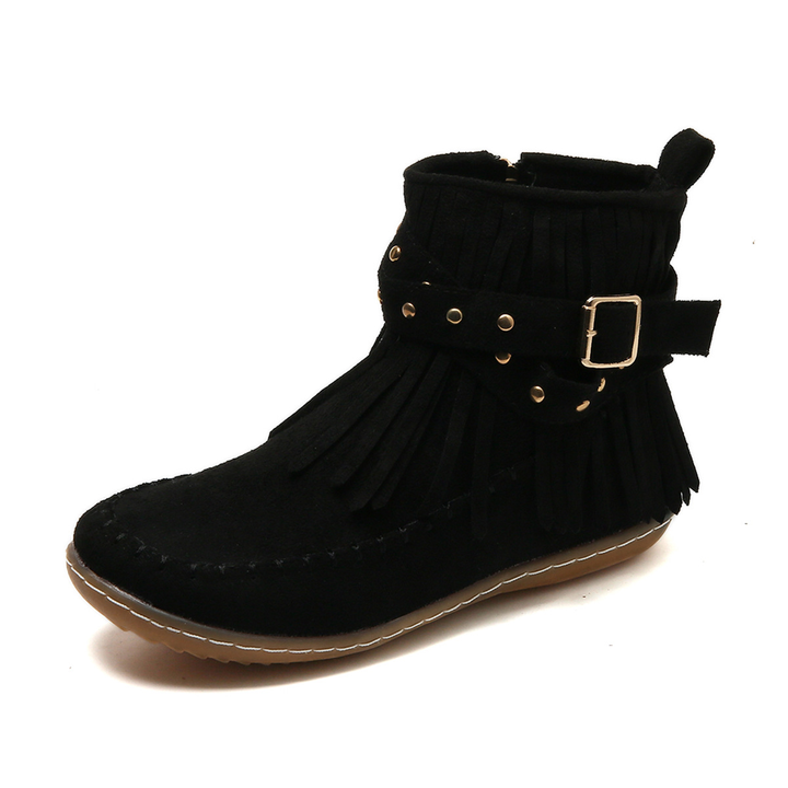 Ella | Women’s Trendy Fringe Detail Ankle Boots