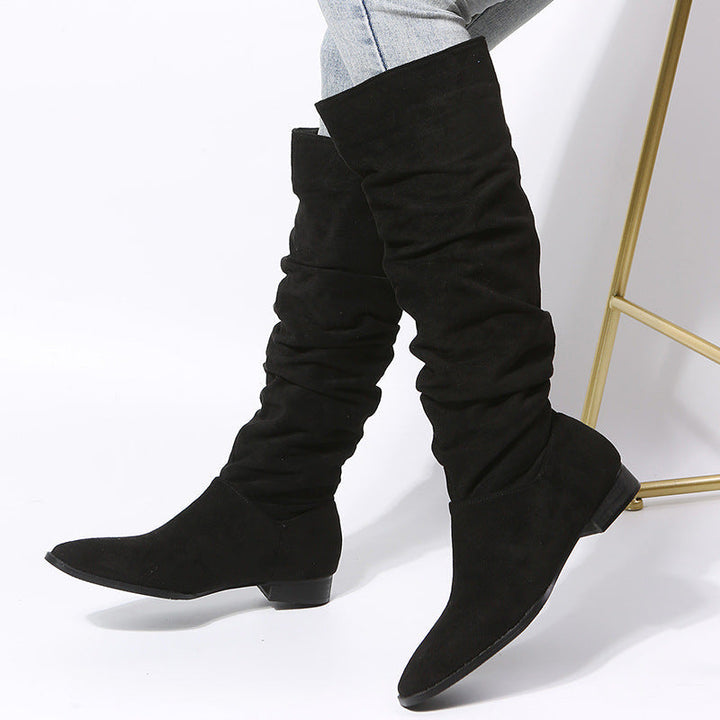 Alice | Women’s Slouchy Knee-High Boots with Block Heel