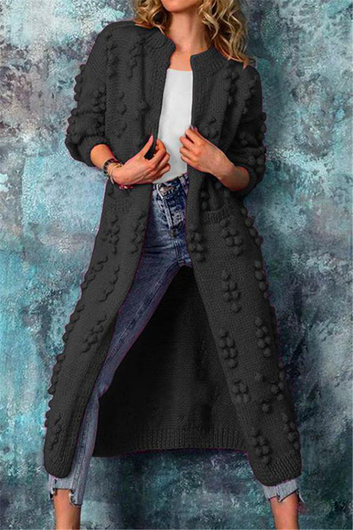 Grace | Women’s Long Knit Open Front Textured Cardigan