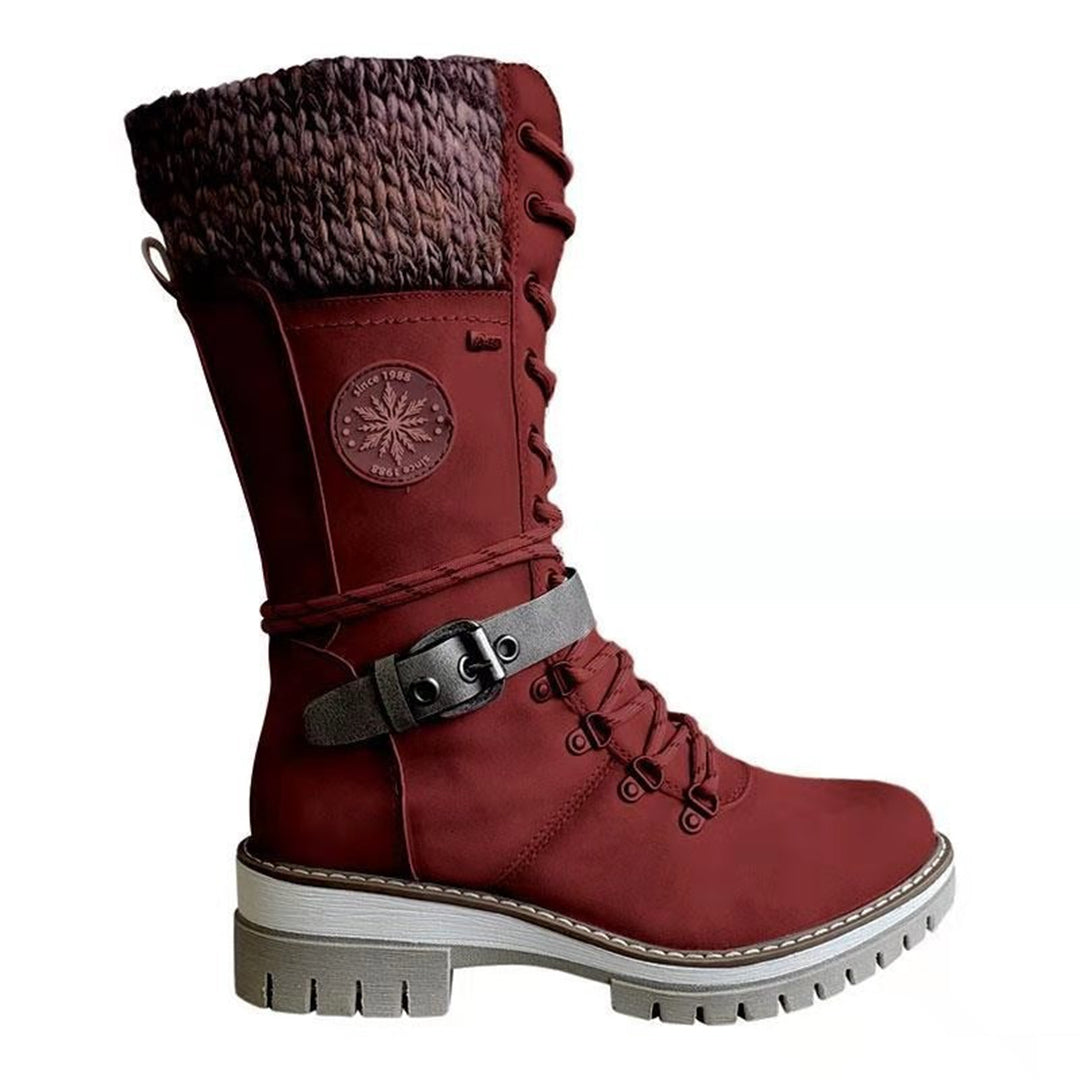 Brooklyn | Women’s Lace-Up Winter Boots with Knit Cuff