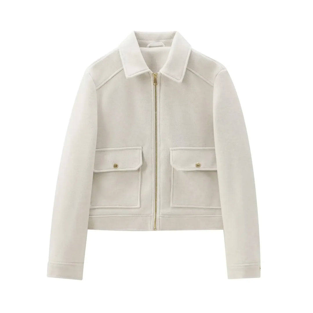 Emily | Women’s Zippered Wool Bomber Jacket