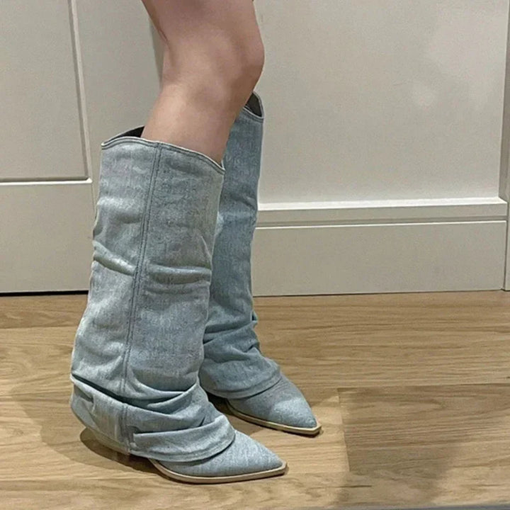 Kimberly | Denim Knee-High Women's Boots