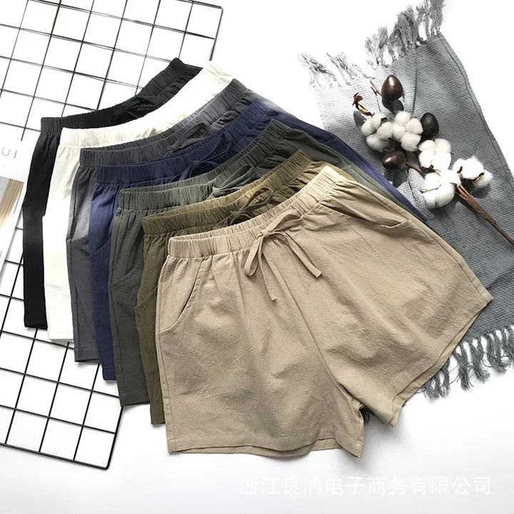 Eugenia | Solid Colour Elastic Waist Shorts