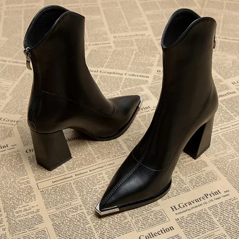 Eleanor | Women’s Spring Pointed Heel Ankle Boots