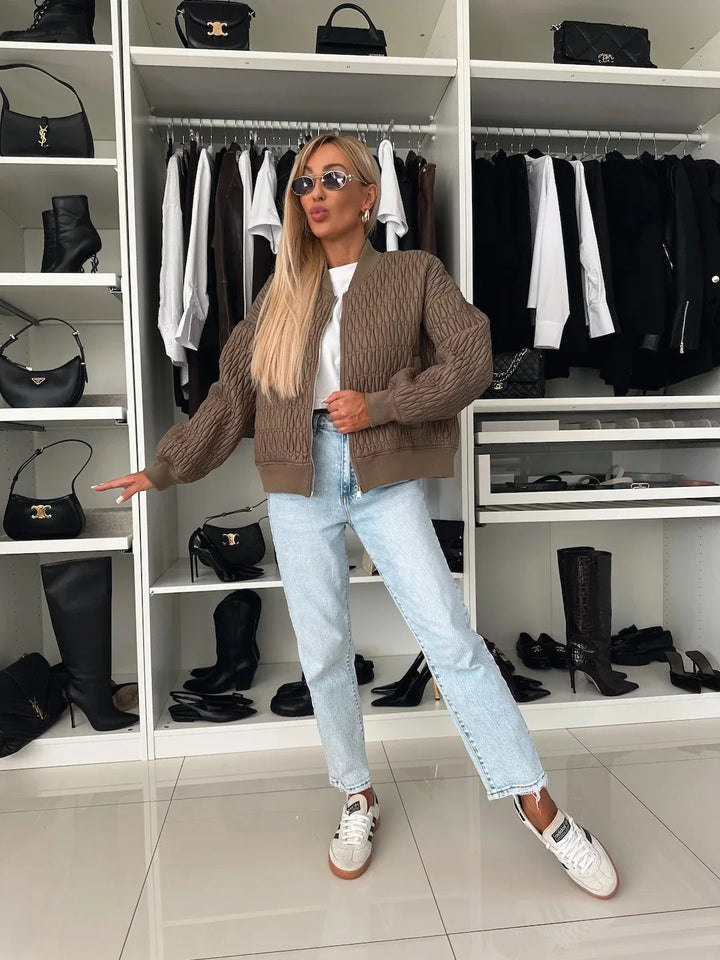 Hazel | Women’s Fashion Zip Front Quilted Jacket