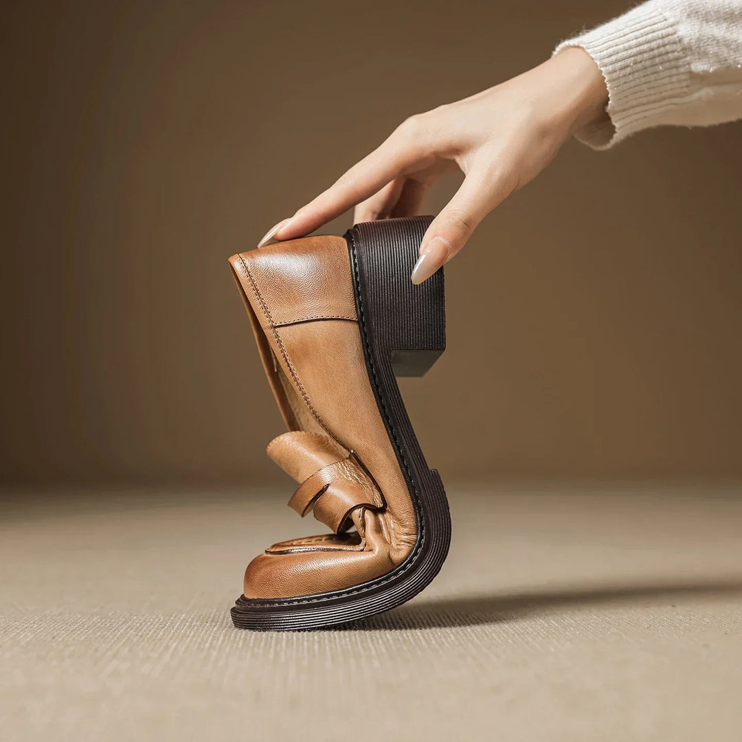 Maria | Classic Women’s Leather T-Strap Shoes