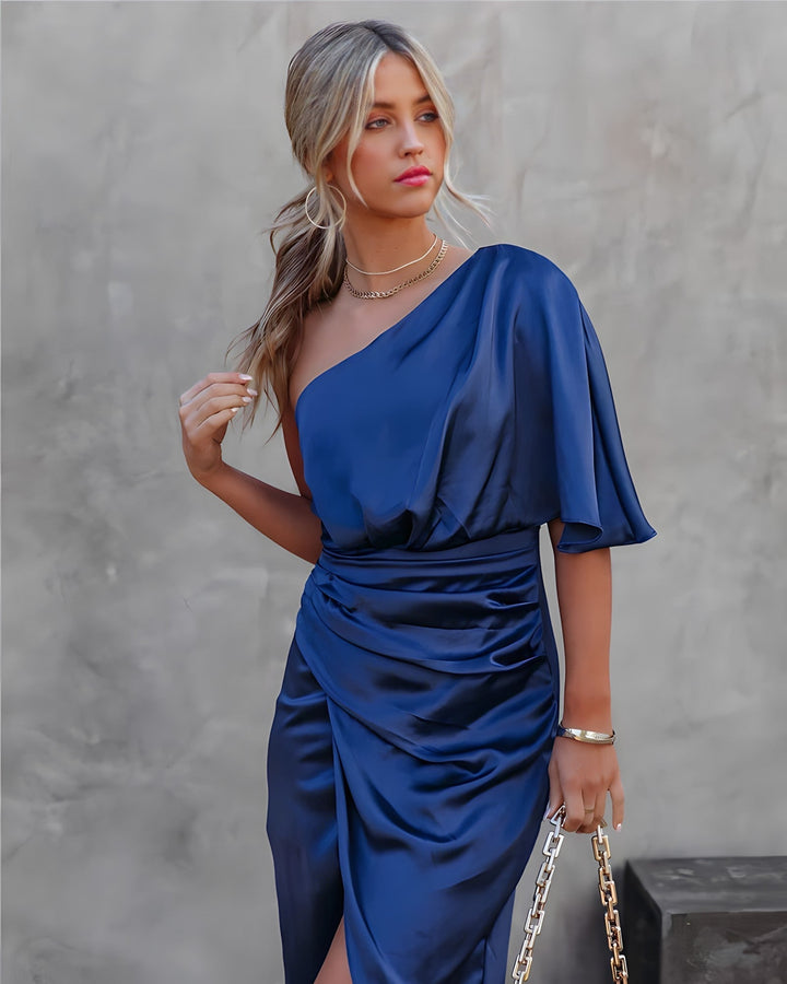 Ava | Women’s One Shoulder Wrap Midi Dress