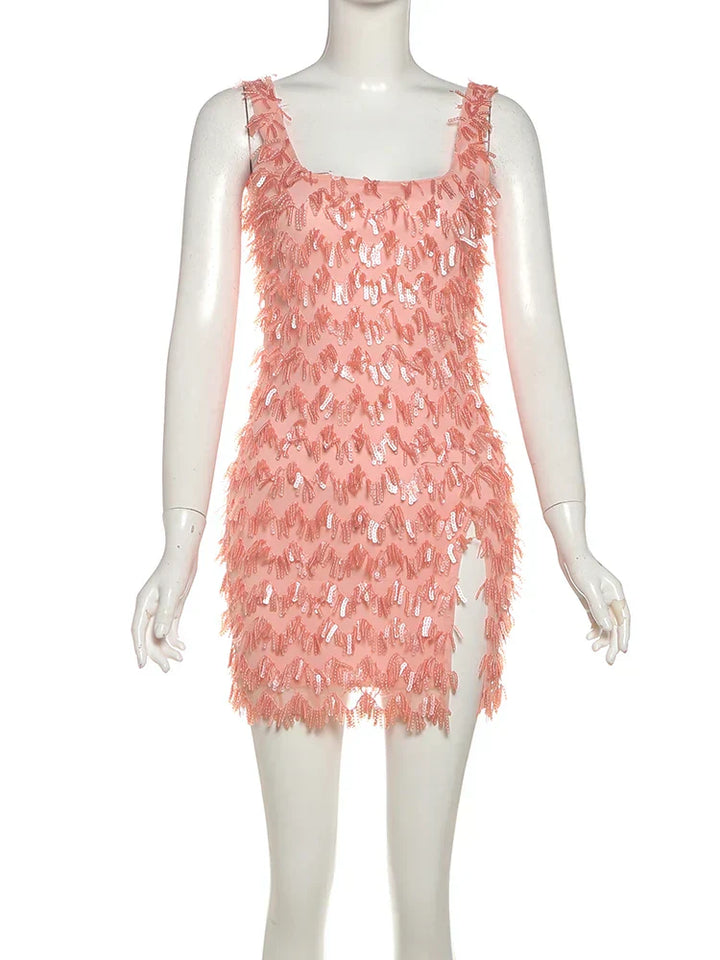 Jenny | Women’s Cocktail Dress with Fringe Feathers