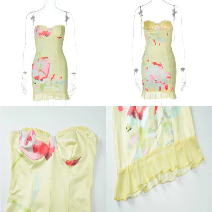 Kim | Yellow Floral Dress