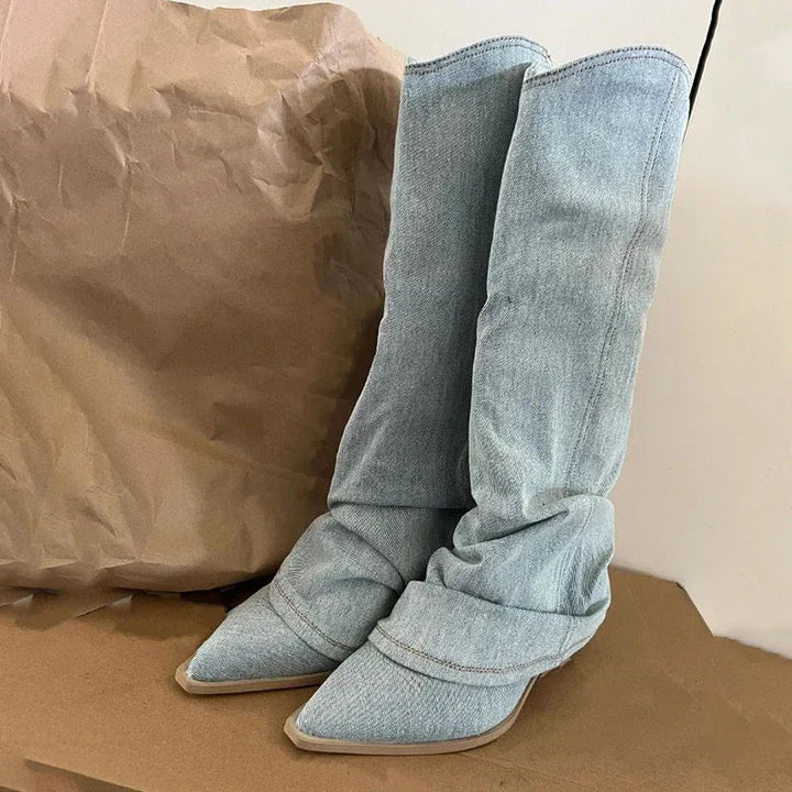 Kimberly | Denim Knee-High Women's Boots