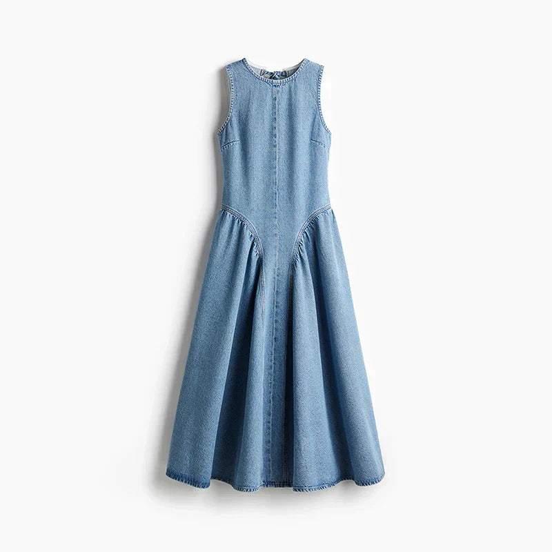 Petra | Open-Back Denim Dress