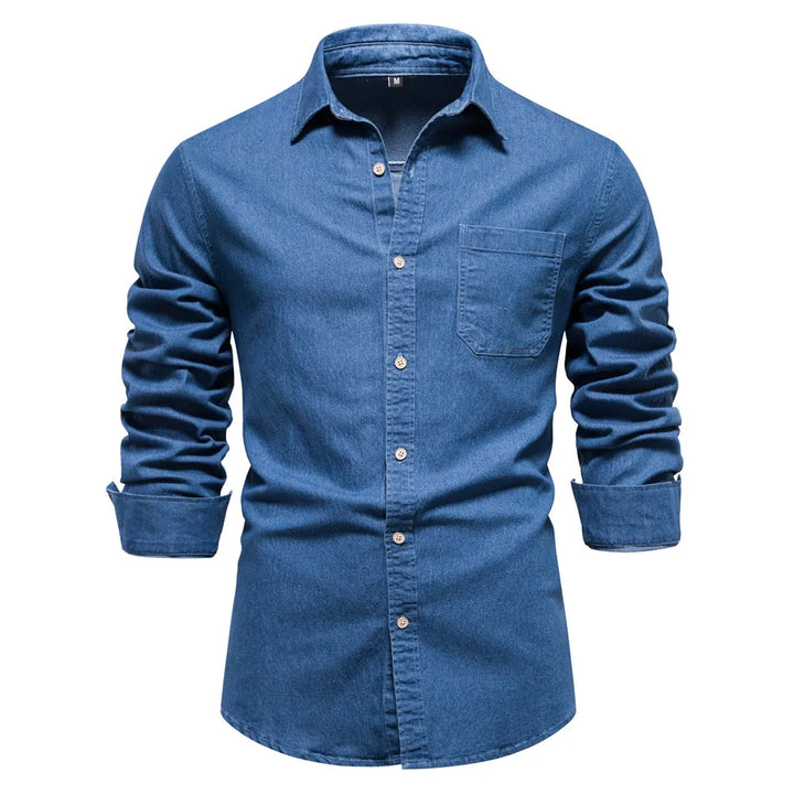 Hunter | Men’s Light Blue Denim Button-Up Shirt