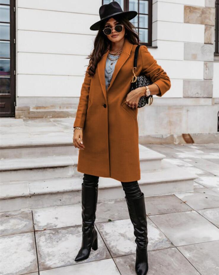 Alexis | Women’s Trendy Double-Breasted Long Coat